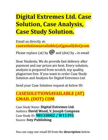 Digital Extremes Ltd Case Analysis and Case Solution.